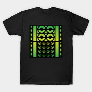 “Dimensional Disks” - V.6 Green - (Geometric Art) (Dimensions) - Doc Labs T-Shirt